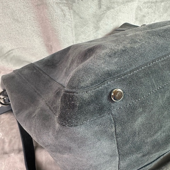 Rebecca Minkoff MAB Suede Hobo Shoulder Steep Gray  Bag - Picture 11 of 16